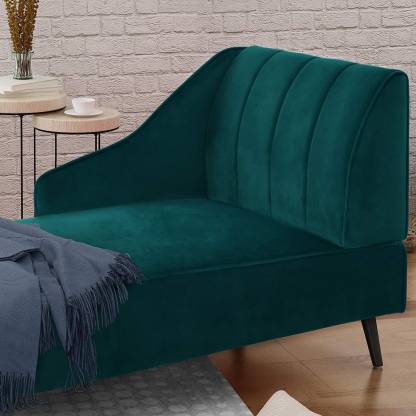Crome Linen Fabric Living Room Chaise..